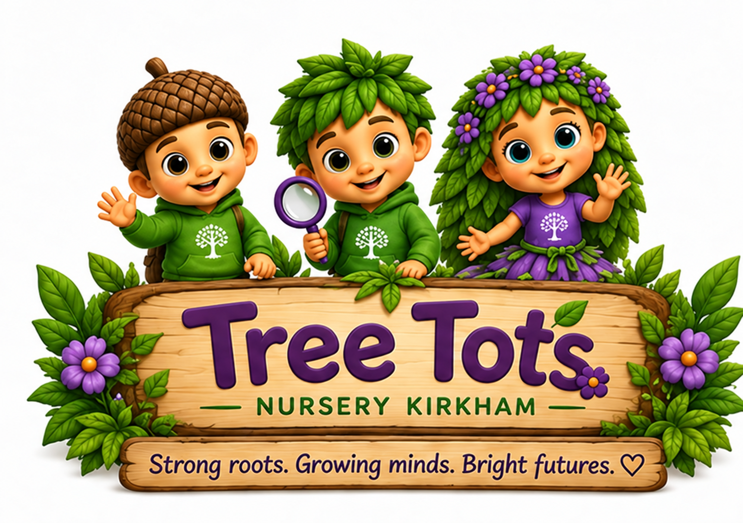 Meet Acorn, Sprout and Willow - the Tree Tots family characters
